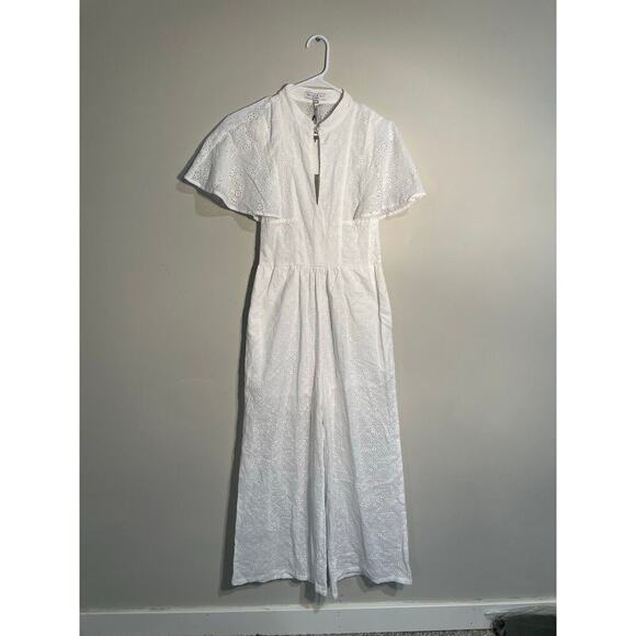 NWT Current Air White Eyelet Lace Wide Leg Jumpsuit - Picture 1 of 11